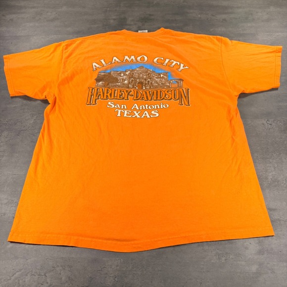 Vintage Harley-Davidson T-Shirt Mens XL Orange Alamo City San Antonio Texas USA - Picture 3 of 10